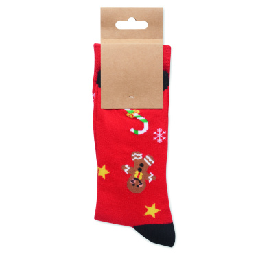 Logo trade corporate gifts image of: Pair of Christmas socks L